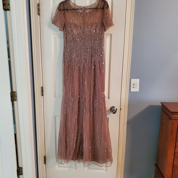 Montage by Mon Cheri Dark Taupe beaded gown - Picture 7 of 13